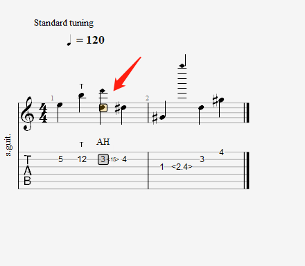 人工泛音设置后
