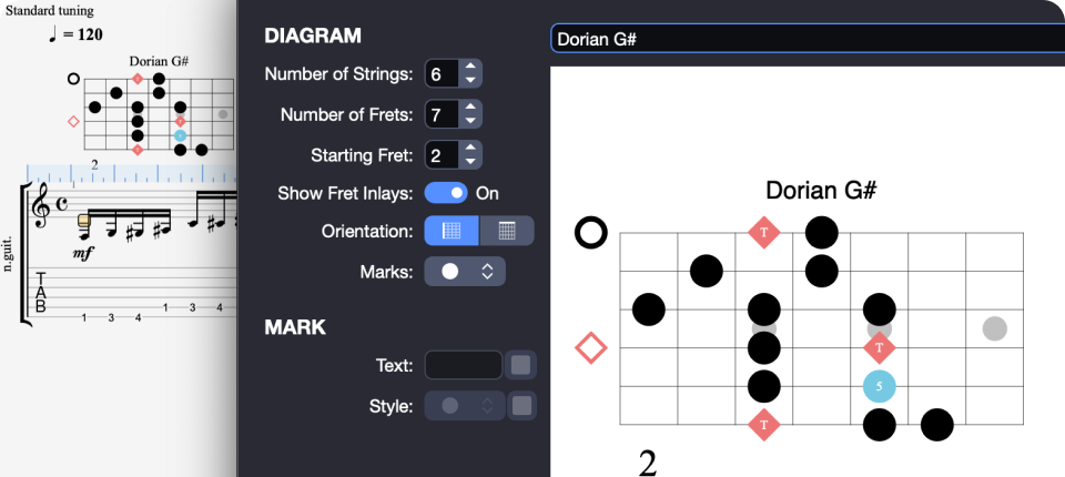 Guitar Pro8音阶示意图
