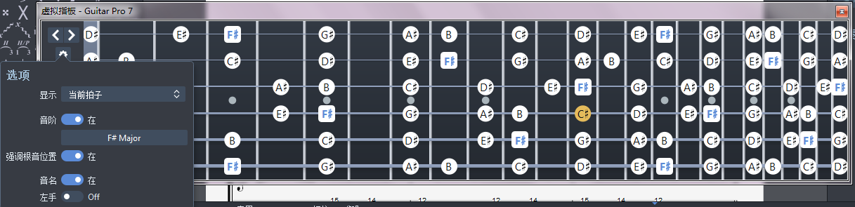 Guitar Pro #F大调音阶示意图